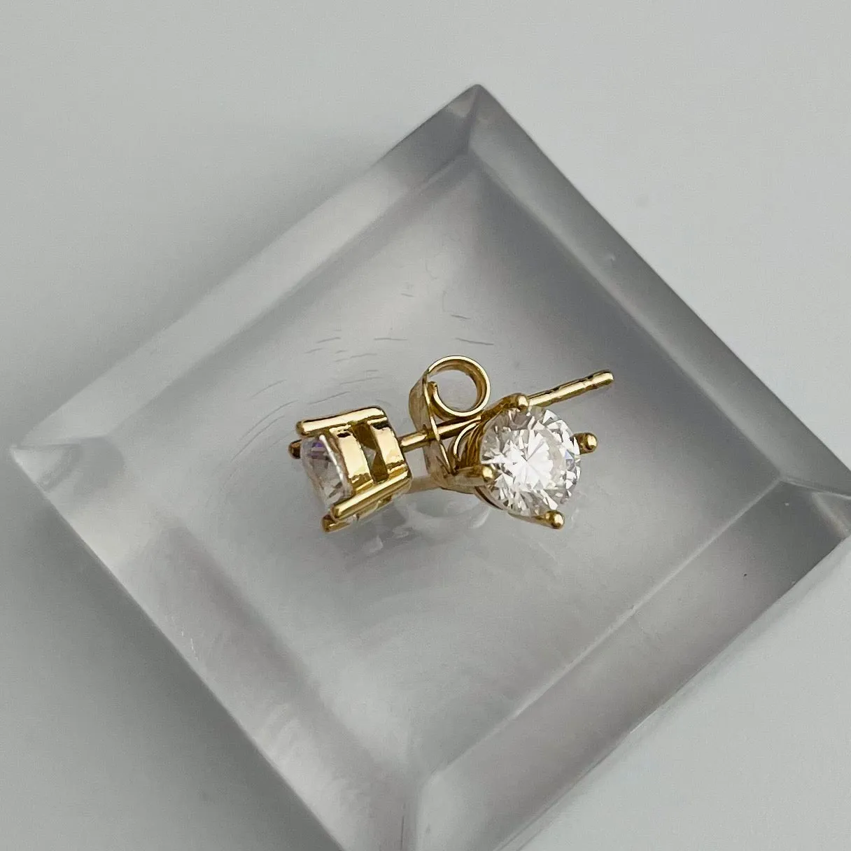 10K Julia Yellow Gold CZ Studs