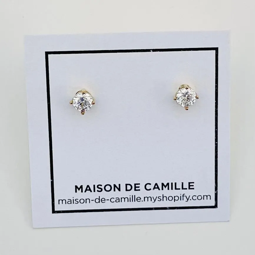 10K Julia Yellow Gold CZ Studs