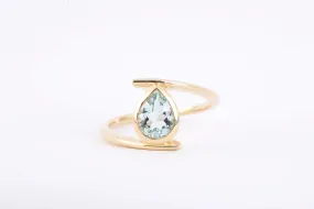 10k Yellow Gold 1.93tcw Blue Stone Fashion Ring Size 7.25 (3.92g.)