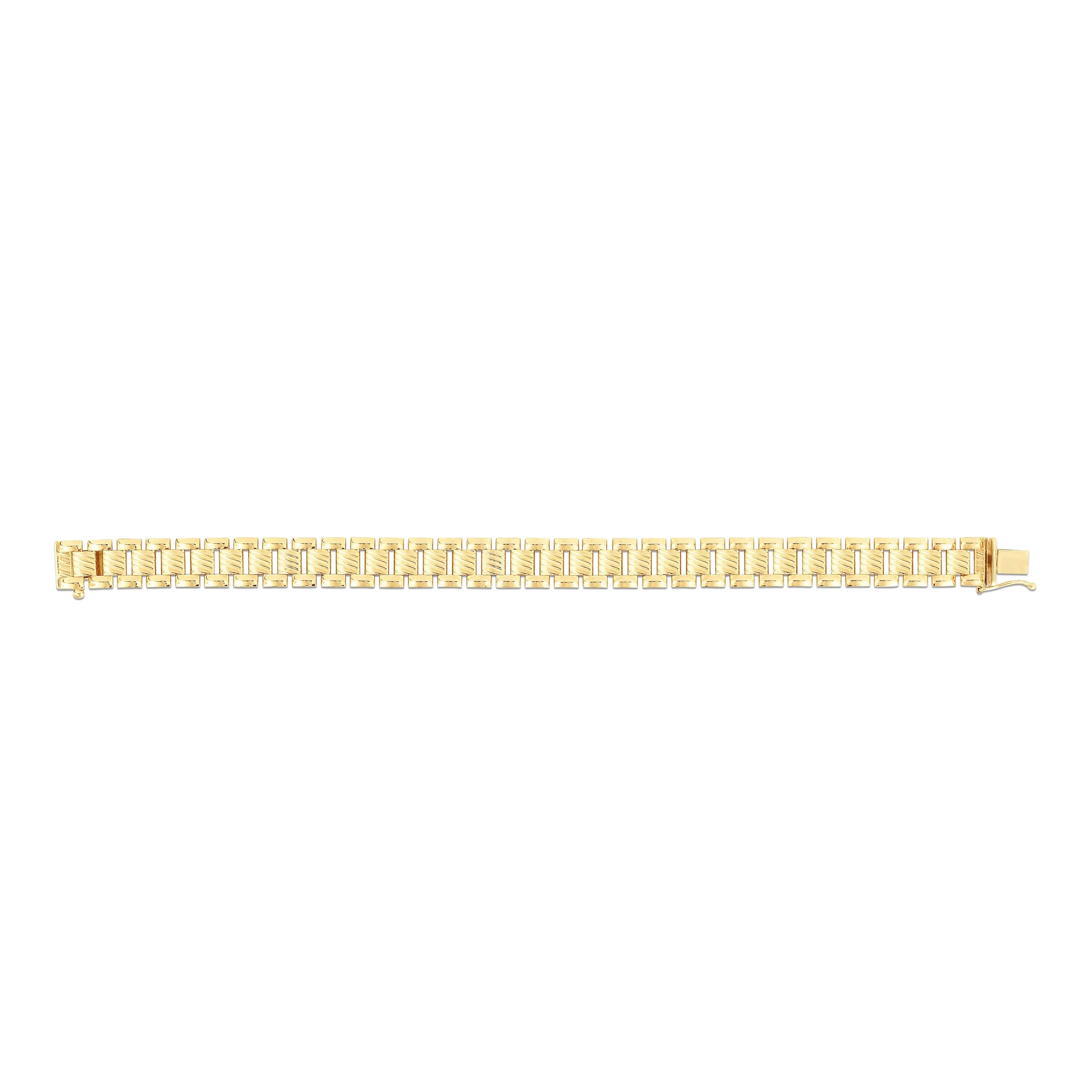 14K 8mm RailRoad Link Bracelet