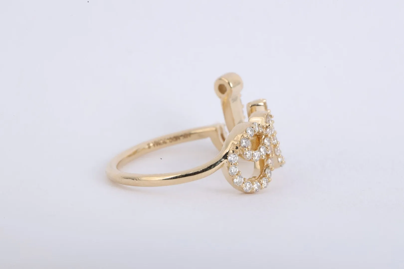 14k Yellow Gold 0.45tcw Diamond "Oui" Ring Size 6 (3.01g.)