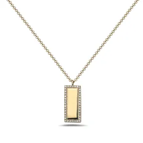 14k Yellow Gold Diamond Bar Necklace