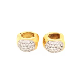 18k Gold Pave Diamond Earrings