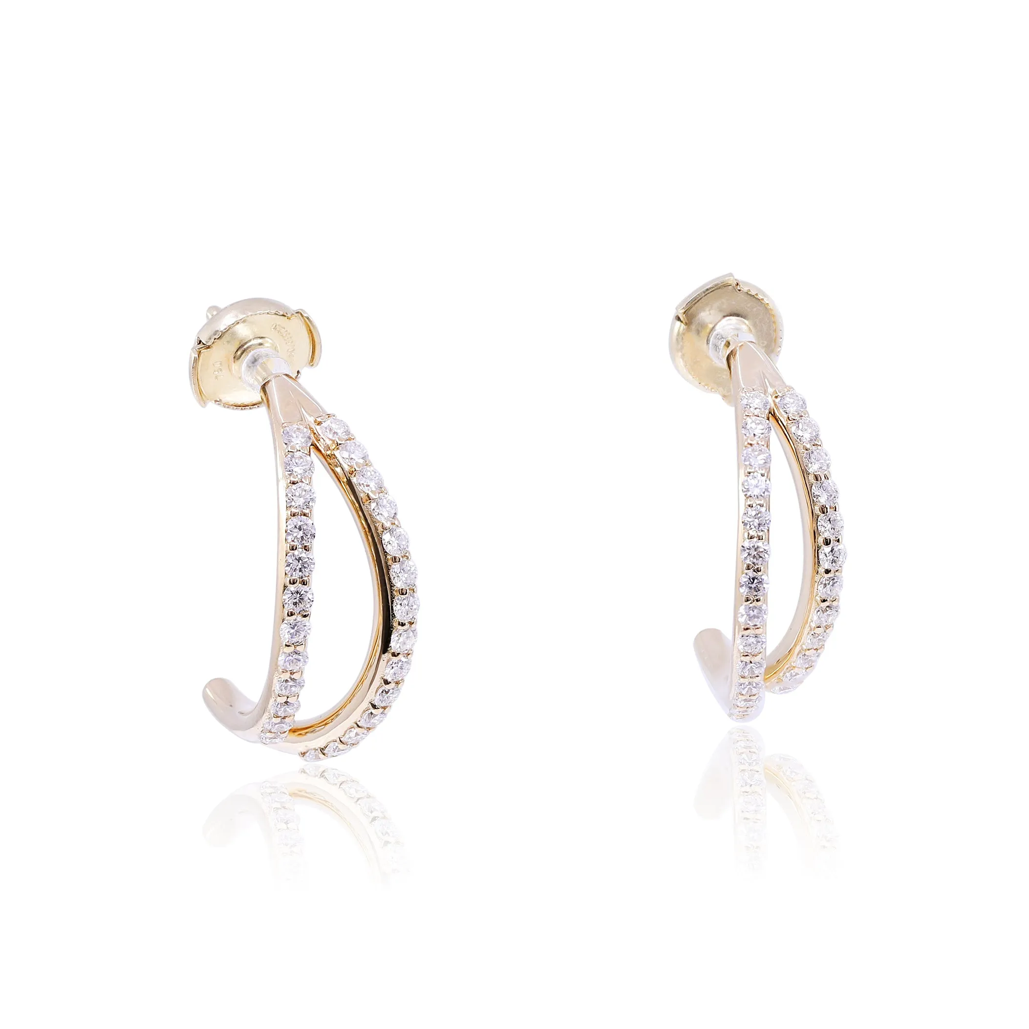 18K YELLOW GOLD DIAMOND EARRINGS 1.13CTW