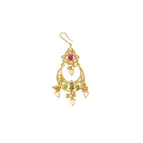 22K Yellow Gold Jeweled Tikka (8.6gm)