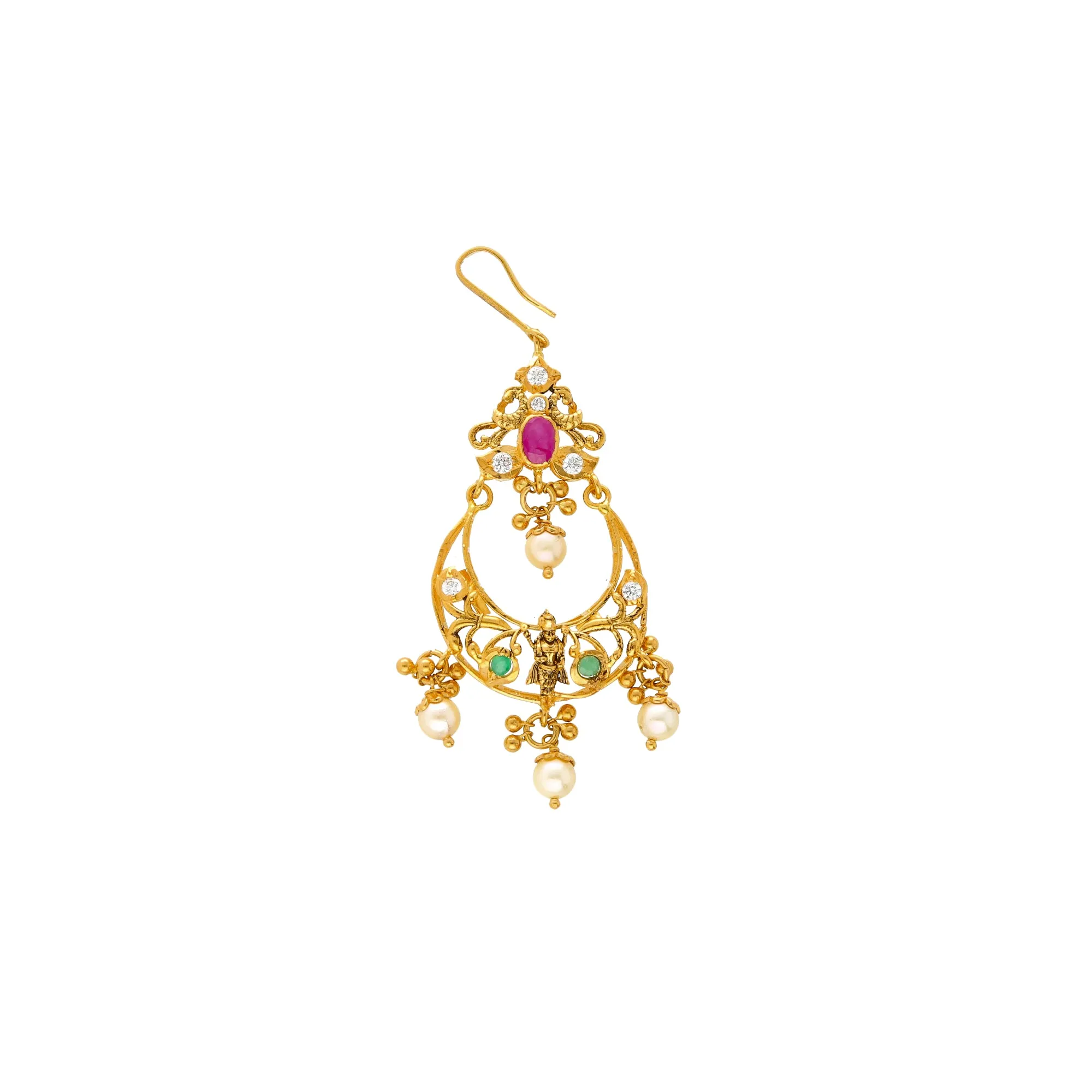 22K Yellow Gold Jeweled Tikka (8.6gm)