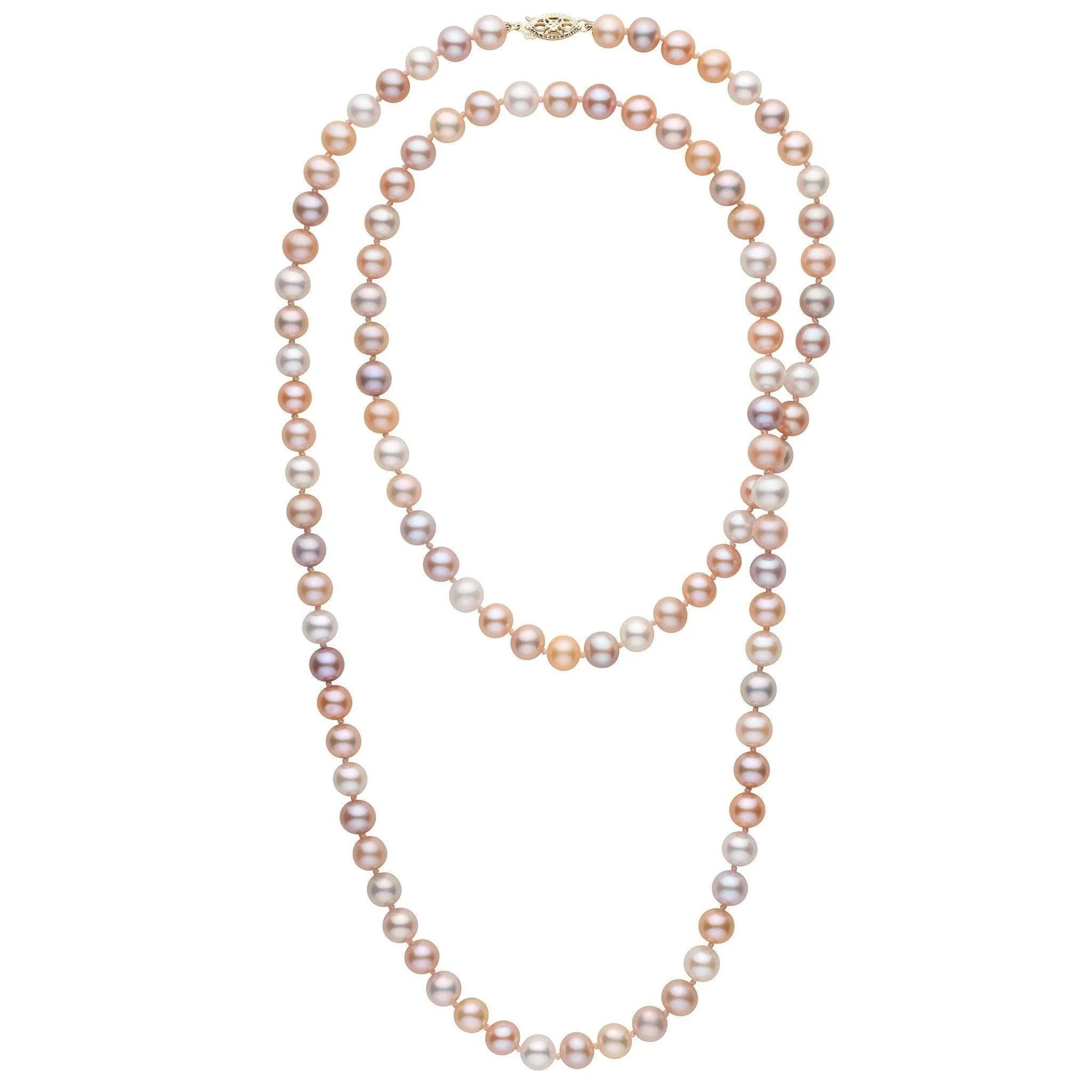 35-inch 7.5-8.0 mm AA  Multicolor Freshwater Pearl Necklace