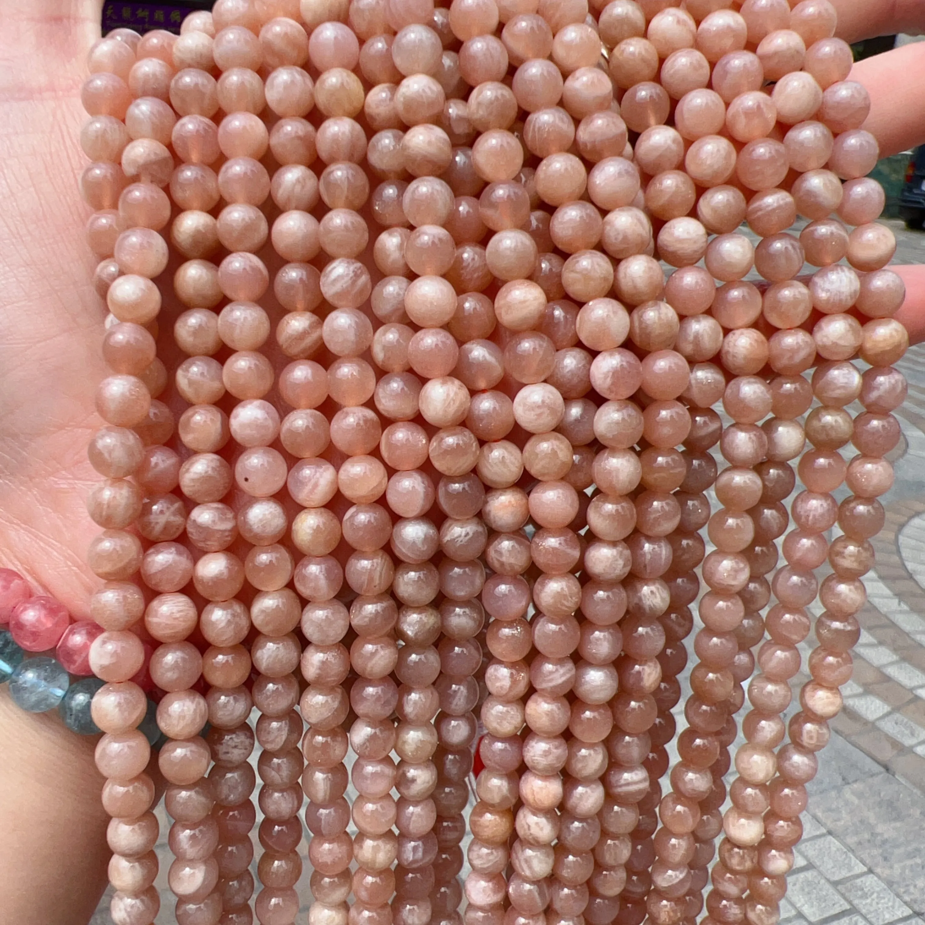 6mm Natural Sunstone Loose Bead Strands for DIY Jewelry Project