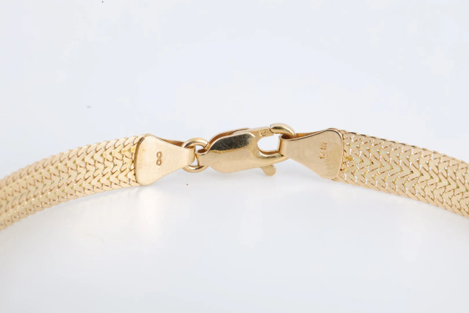 7" 14k Yellow Gold Etched Star Chain Bracelet (3.54g.)