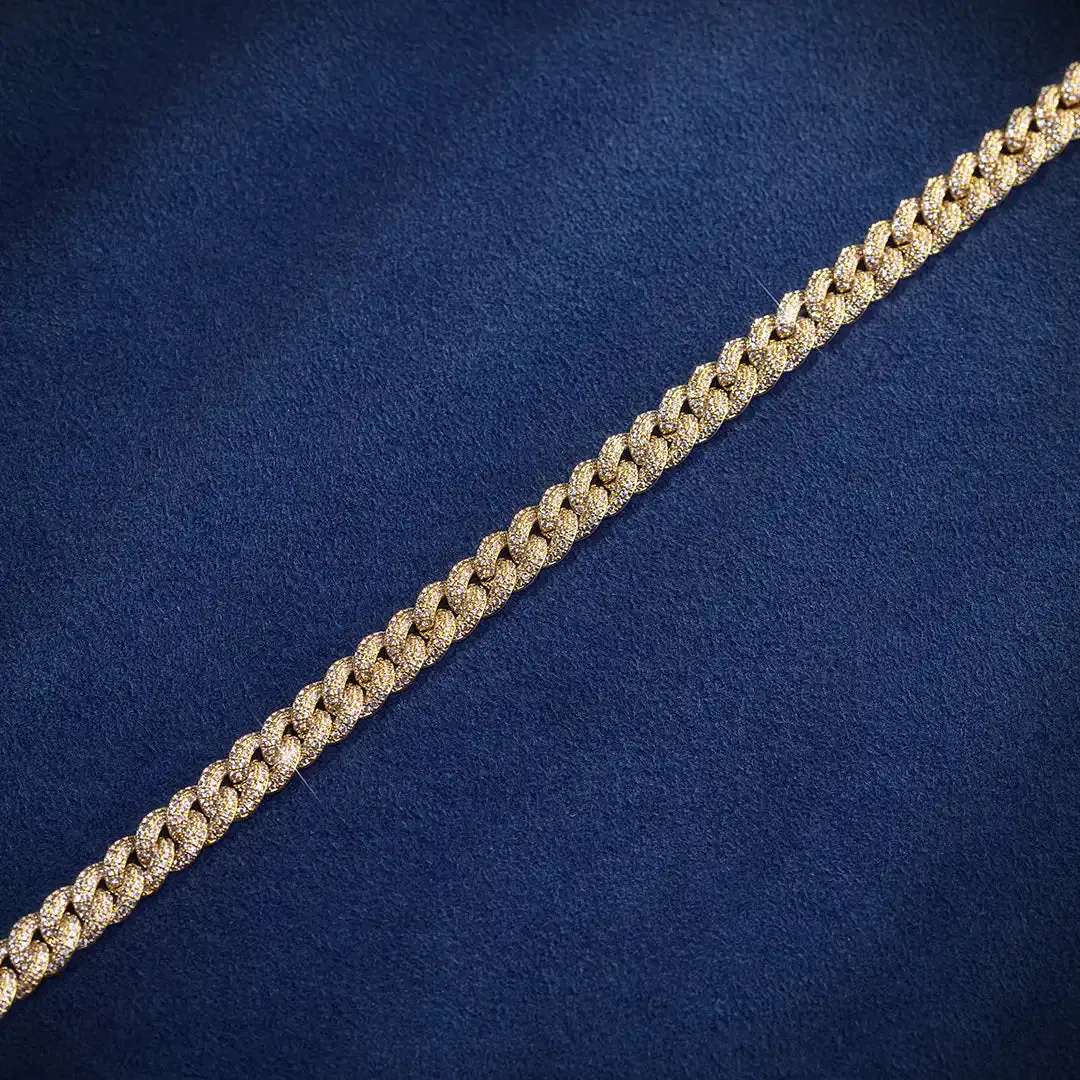 8MM Cuban Link Chain Yellow Gold