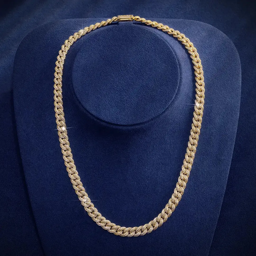 8MM Cuban Link Chain Yellow Gold