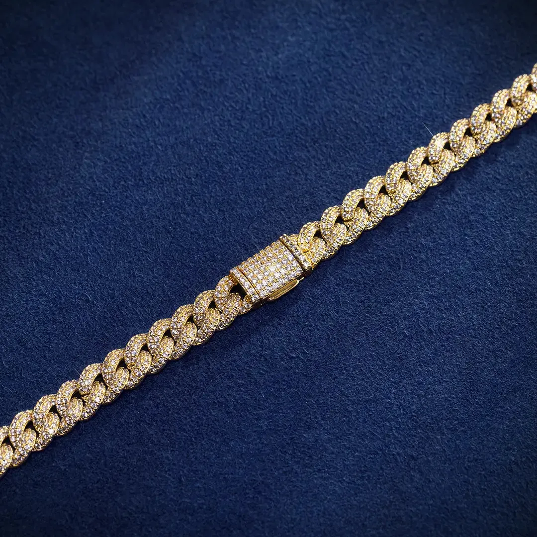 8MM Cuban Link Chain Yellow Gold