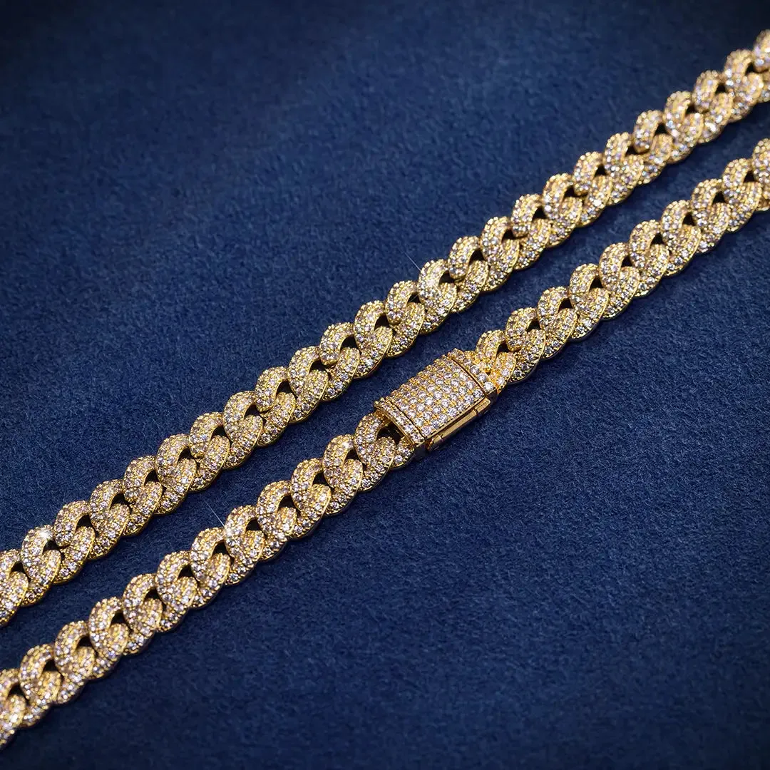 8MM Cuban Link Chain Yellow Gold