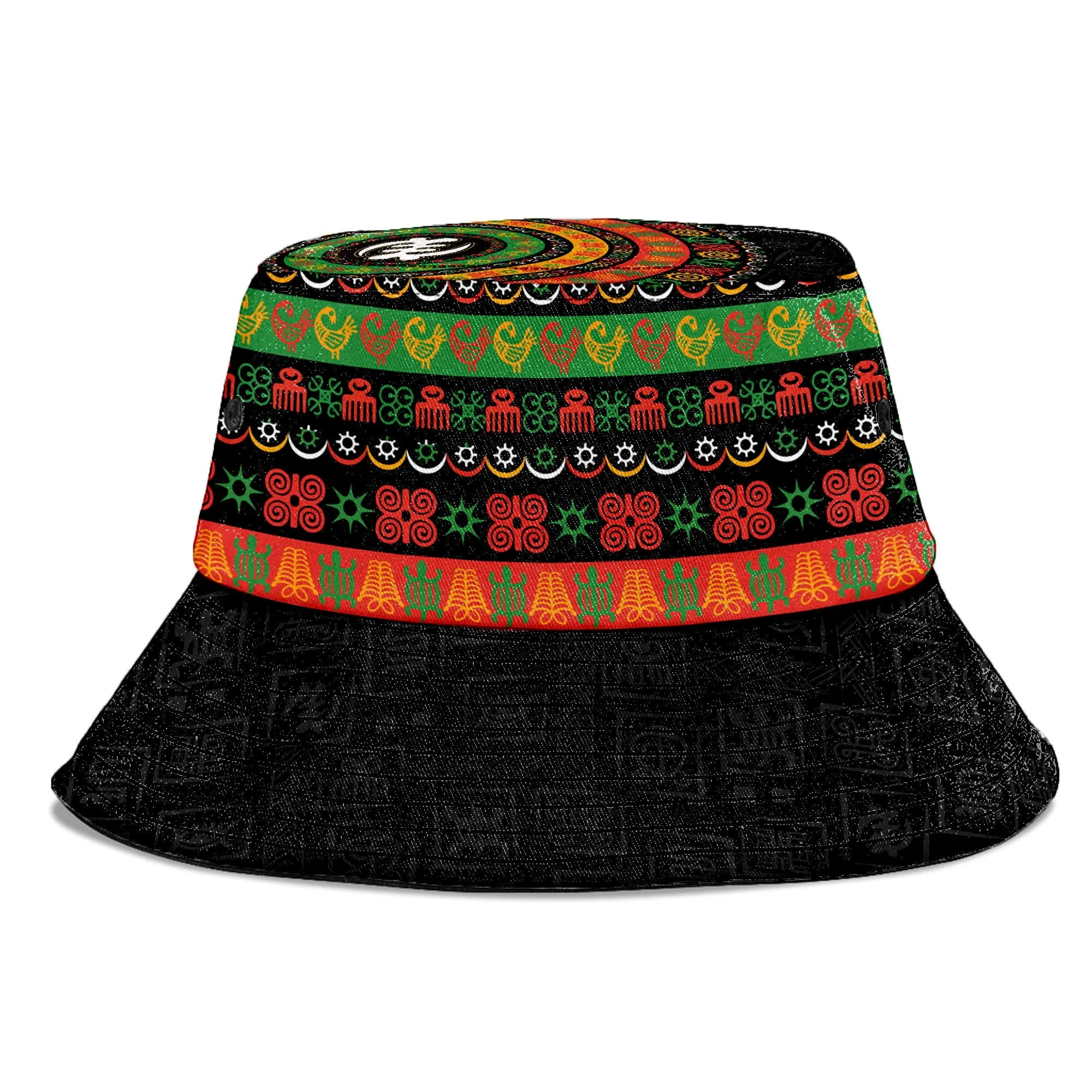 Adinkra Symbols Print Bucket Hat