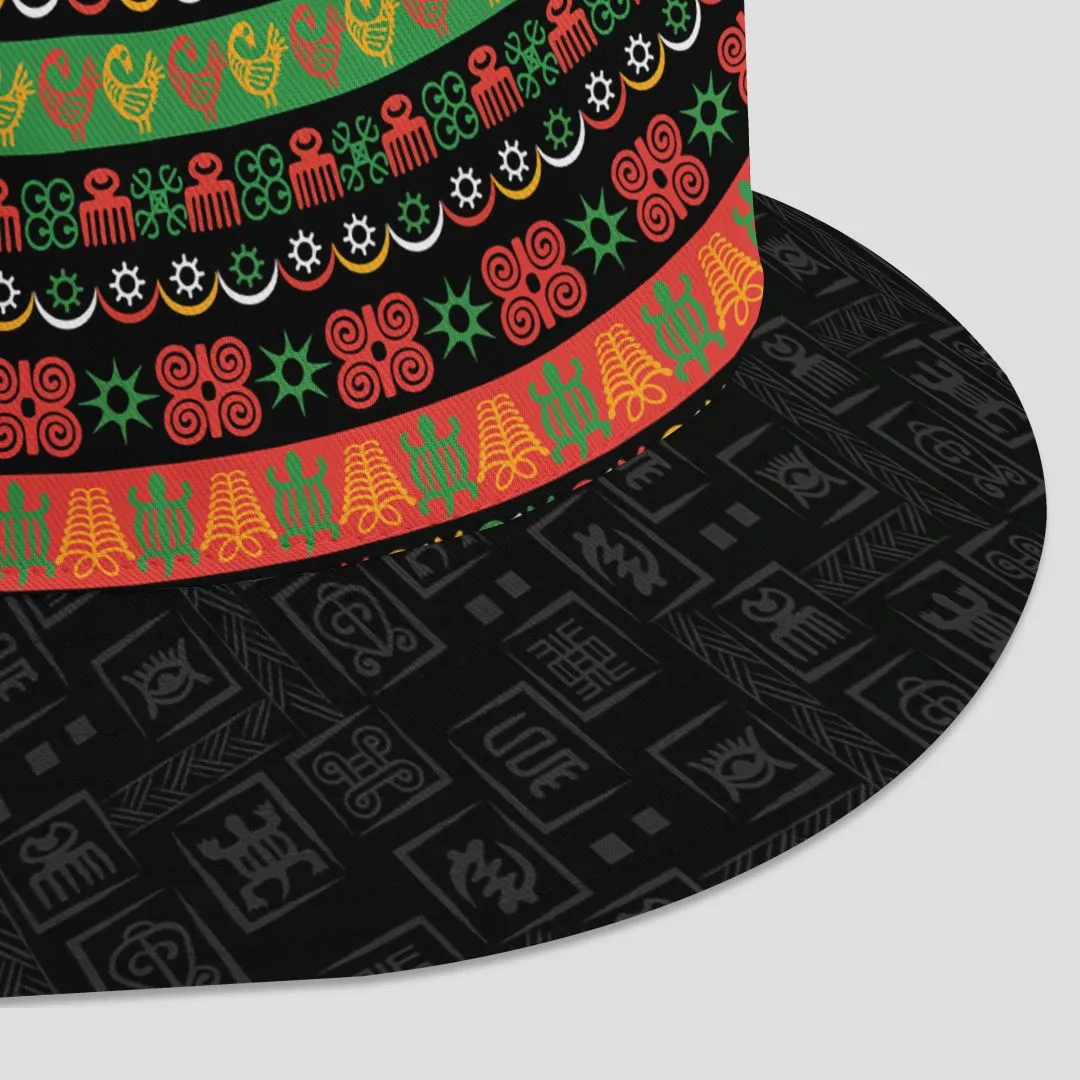 Adinkra Symbols Print Bucket Hat