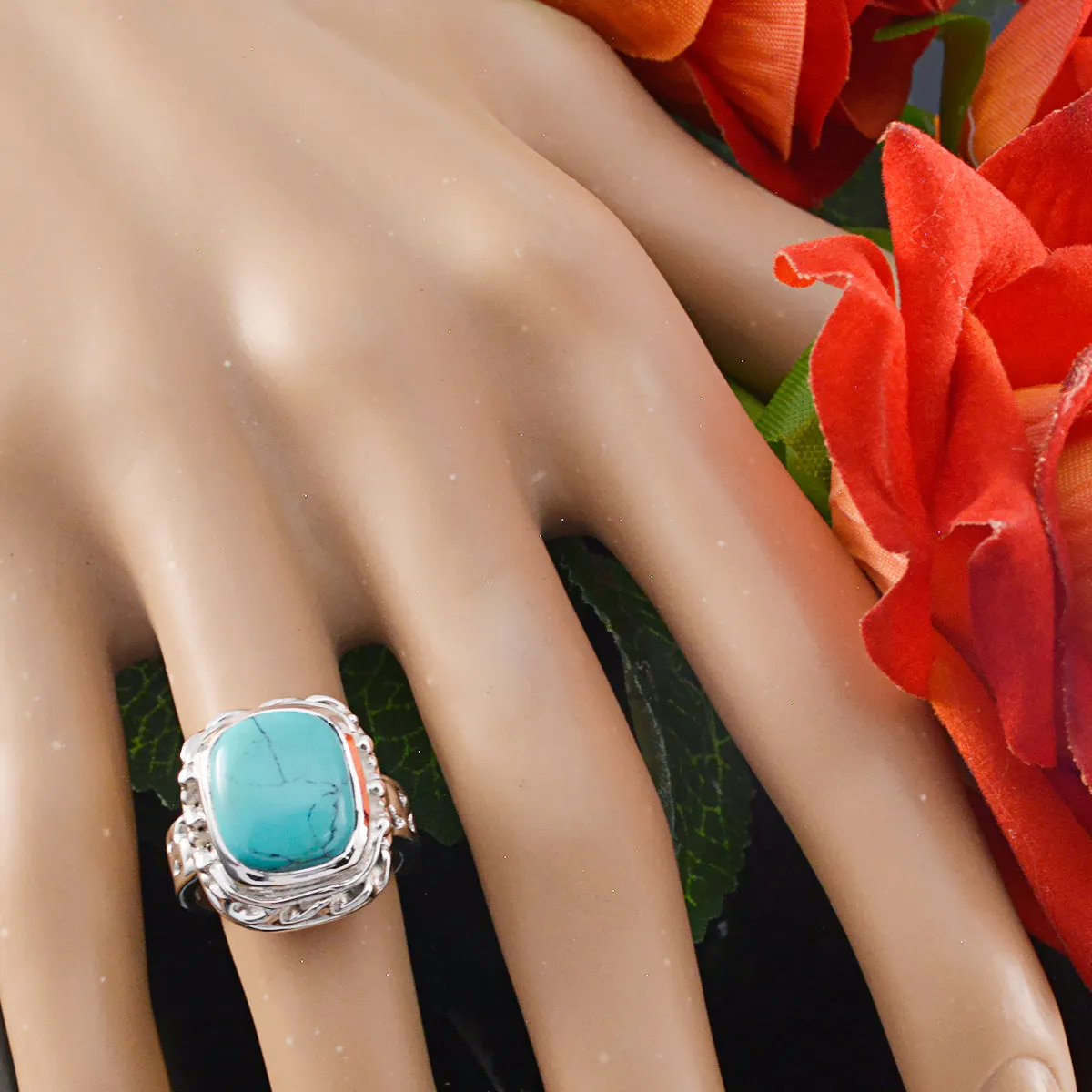 Adorable Gem Turquoise 925 Sterling Silver Ring Pinterest Jewelry