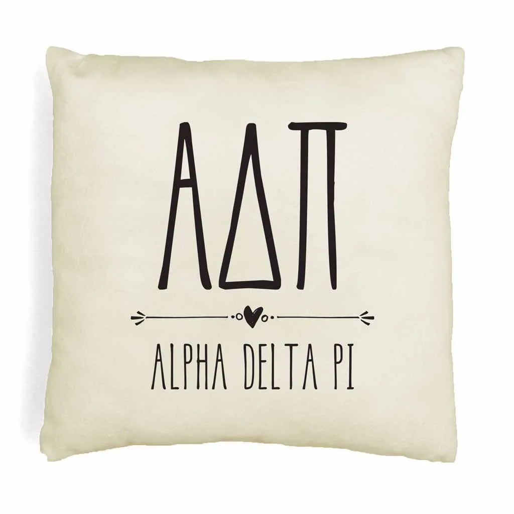 ADP Greek Boho Sorority Throw Pillow Cover for Dorm or Apartment