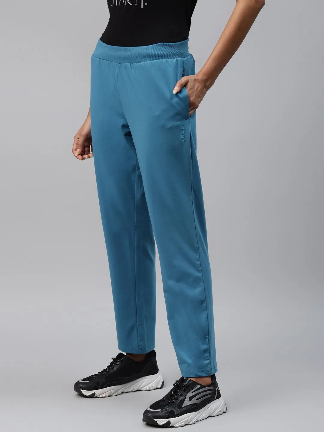 Alcis Men Blue Slim Fit Solid Track Pants