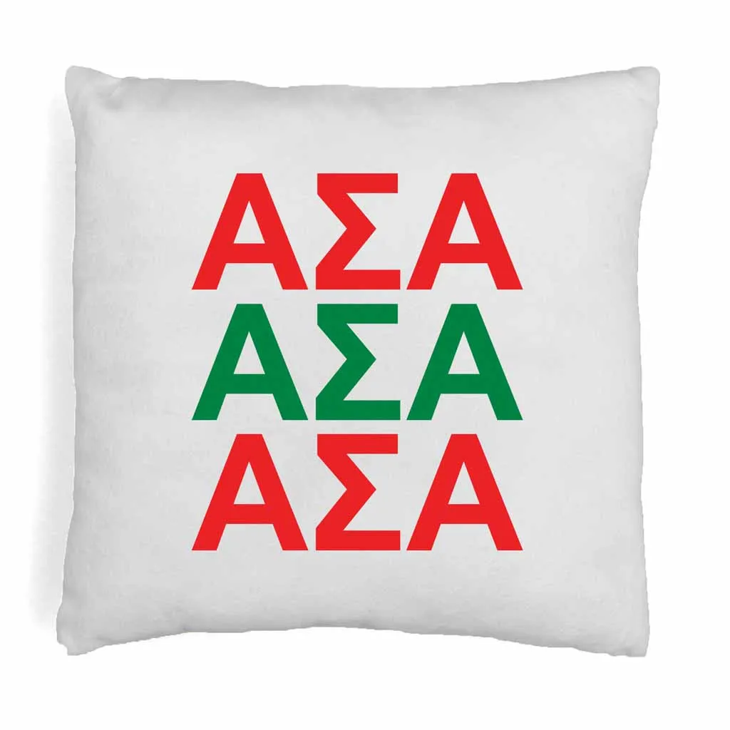 Alpha Sigma Alpha Throw Pillow Cover with Greek Letters