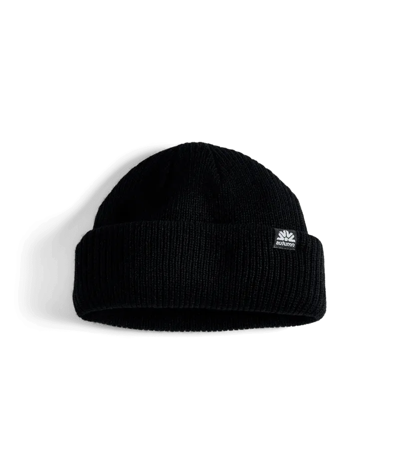 AUTUMN Shorty Double Roll Beanie Black