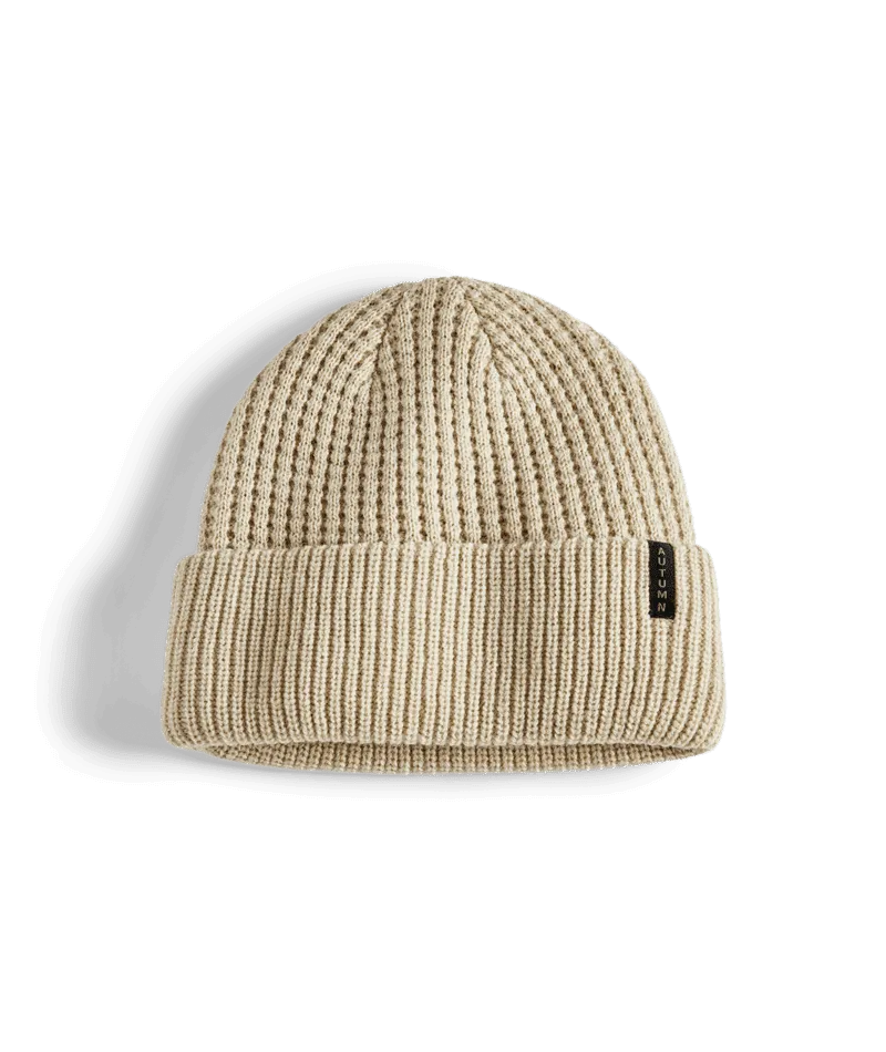 AUTUMN Wool Thermal Knit Beanie Sand