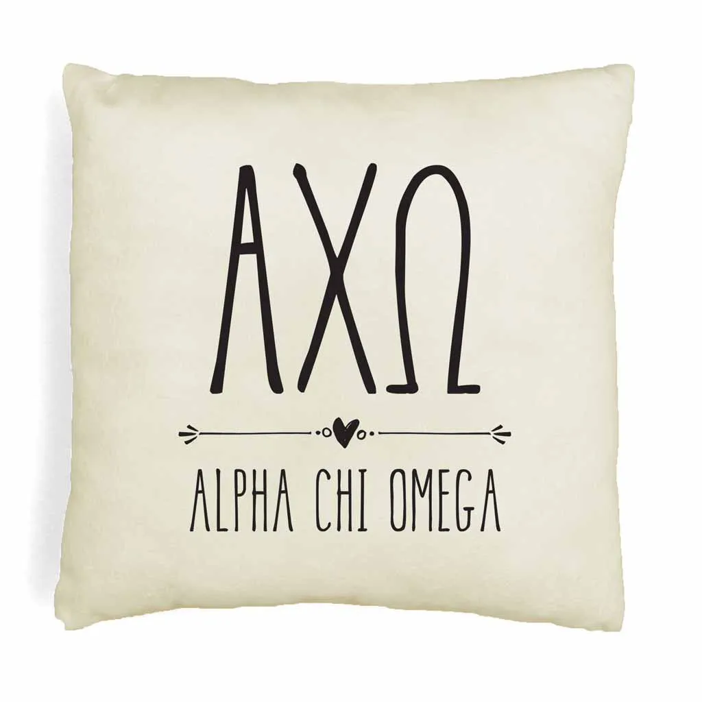 AXO Greek Boho Sorority Throw Pillow Cover for Dorm or Apartment