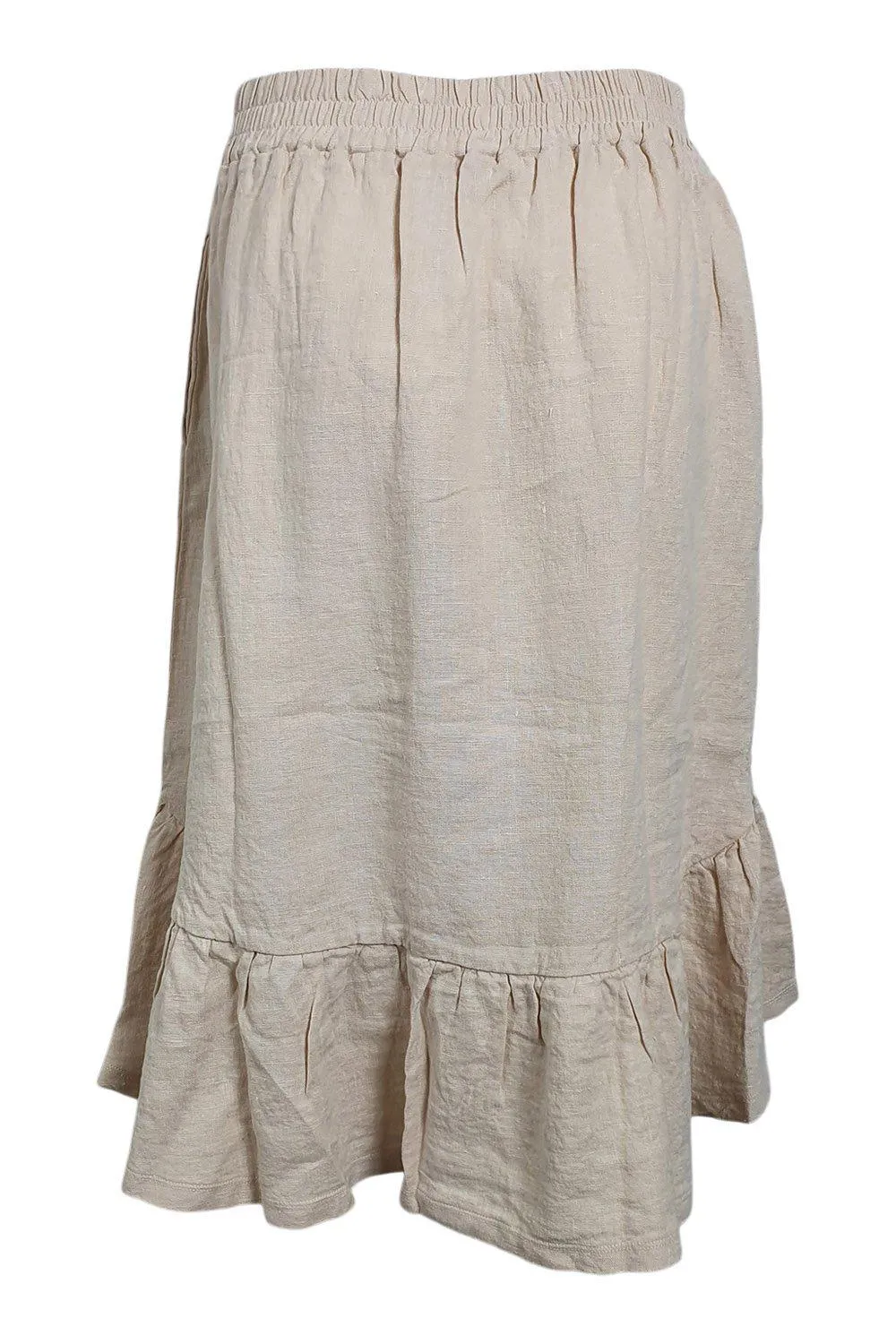 BEAUMONT ORGANIC Rose Bone Peplum Hem Mini Skirt (S)