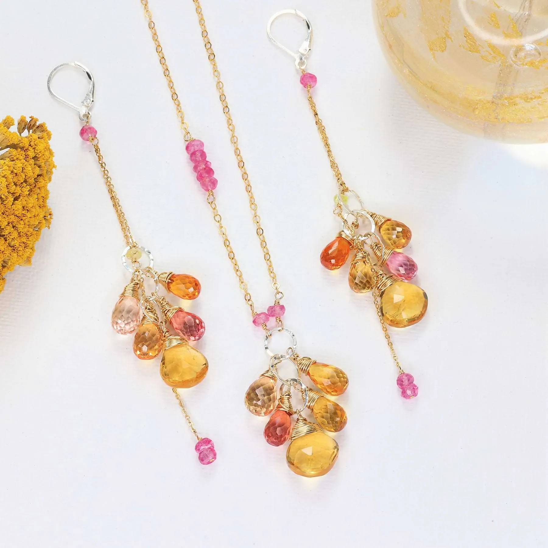 Bellini and Brunch - Padparadscha Sapphire Necklace