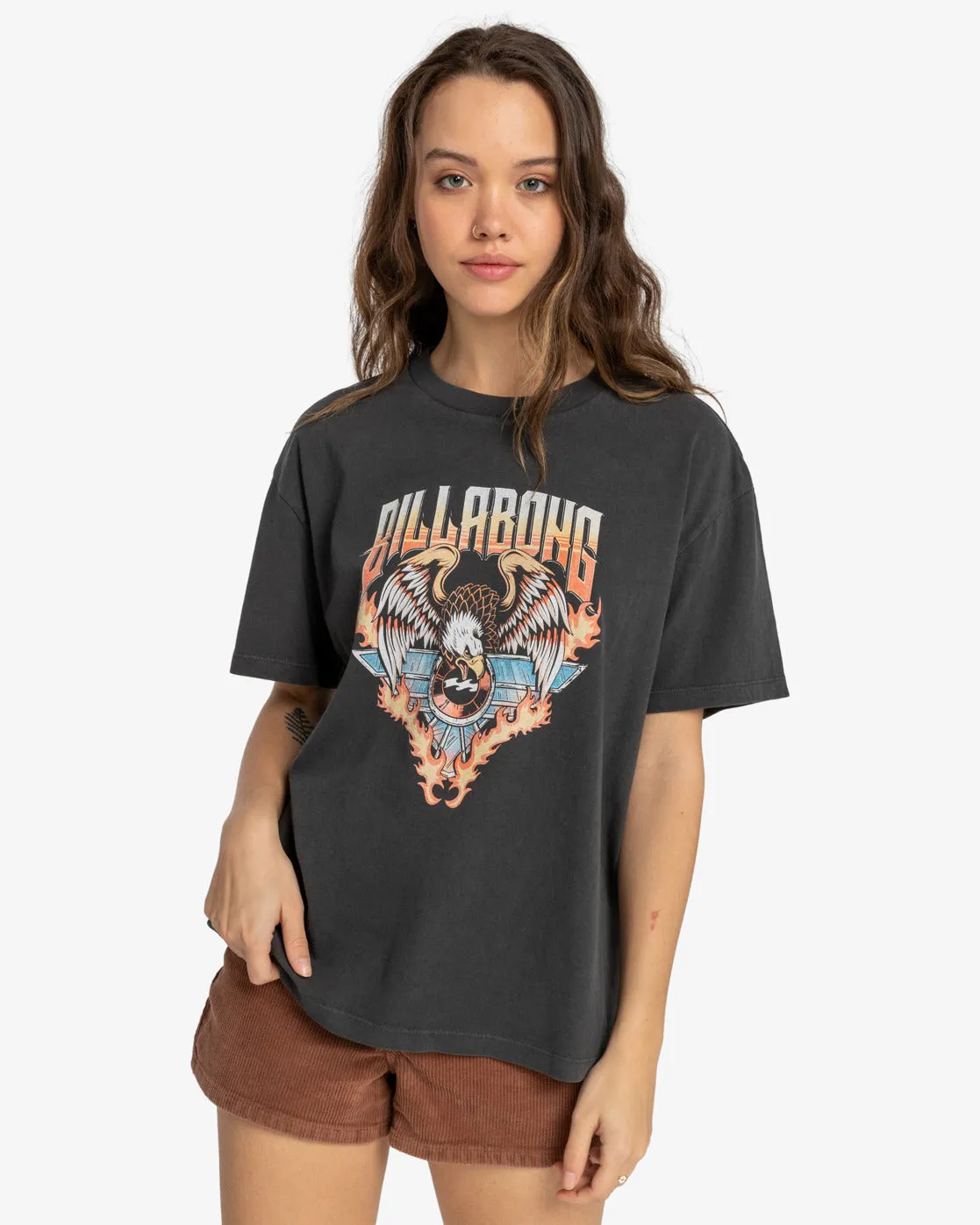 Billabong Womens Thunder T-Shirt - Off Black