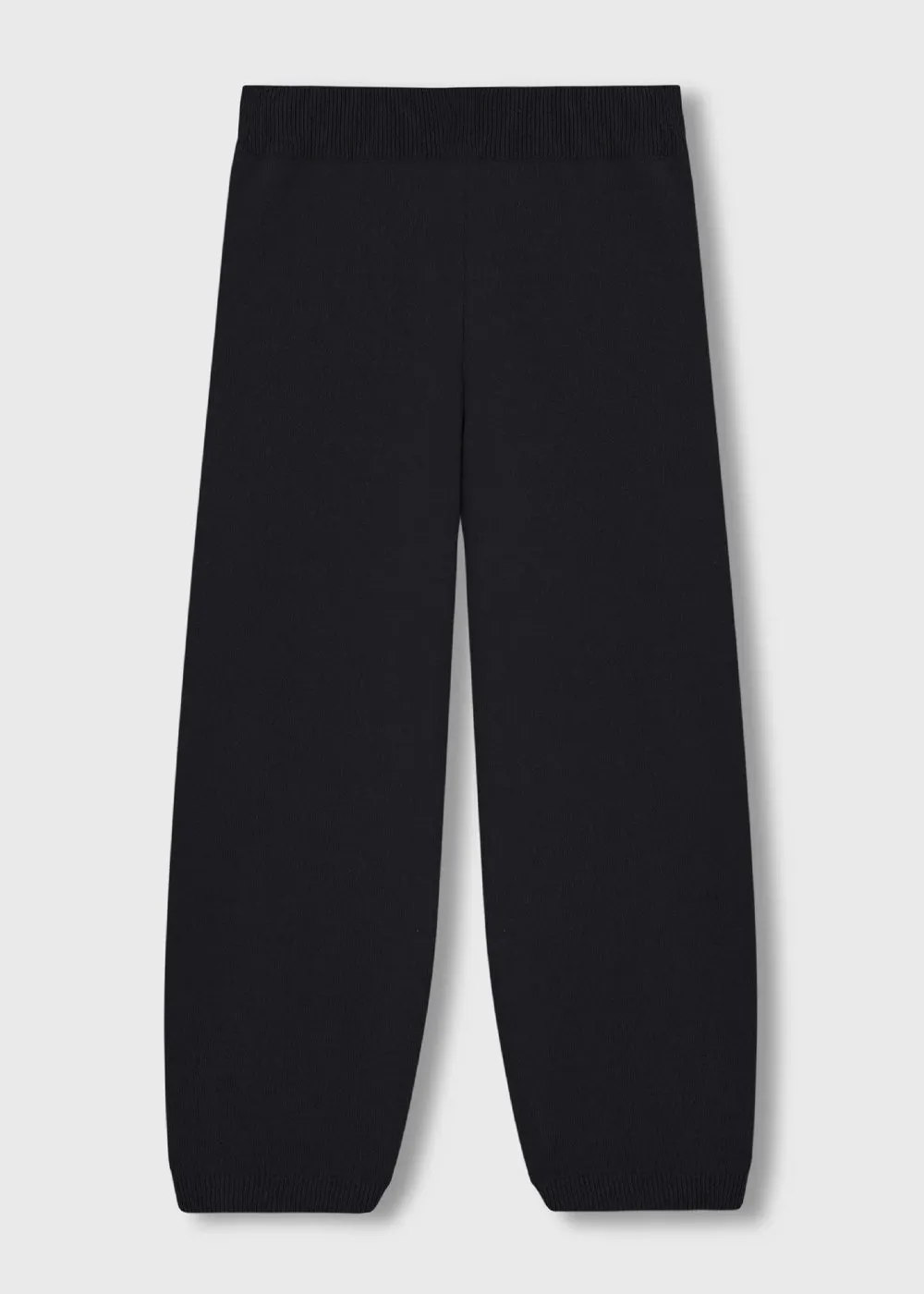 Black Cotton Knitted Pants