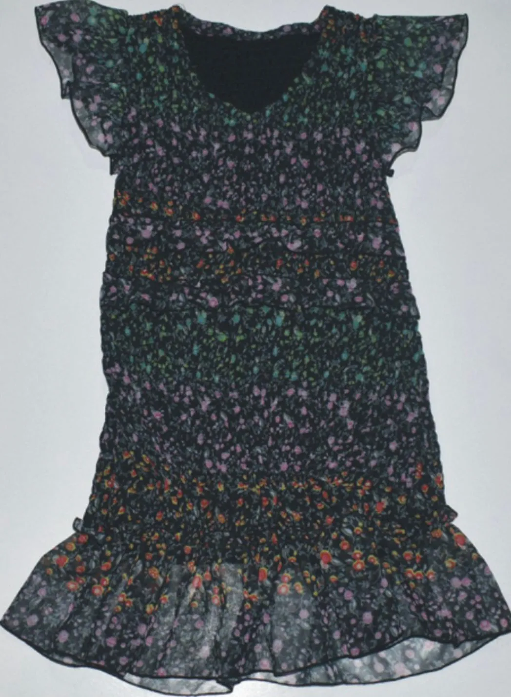 Black Ombre Floral Dress