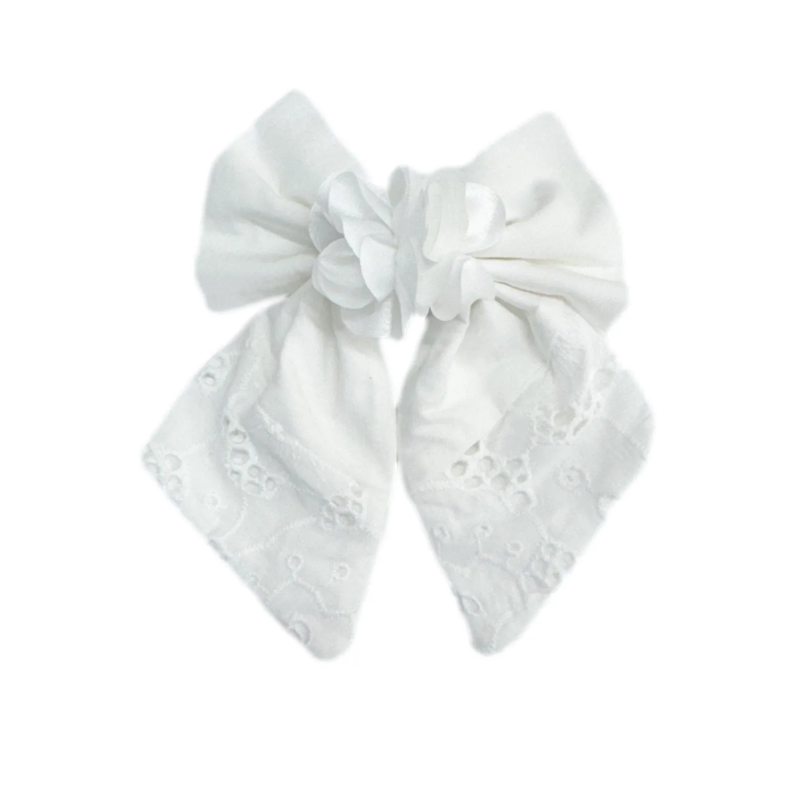 Blanca White Cotton Hair Bow