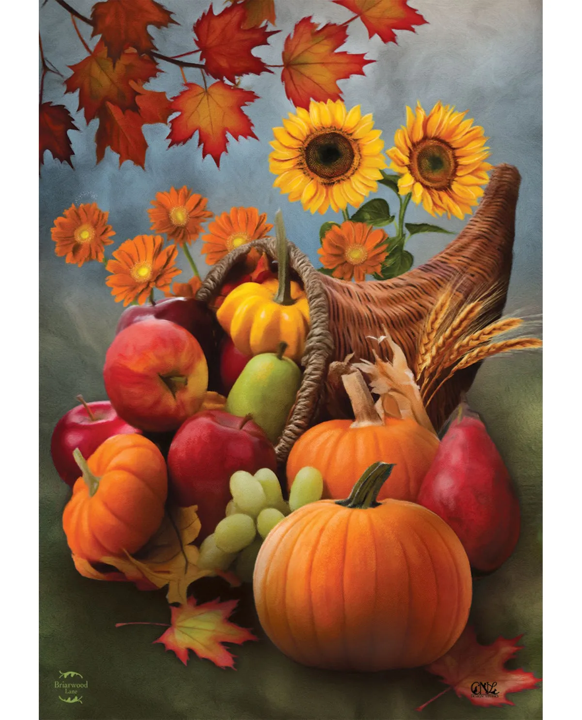 Bountiful Cornucopia Autumn Garden Flag