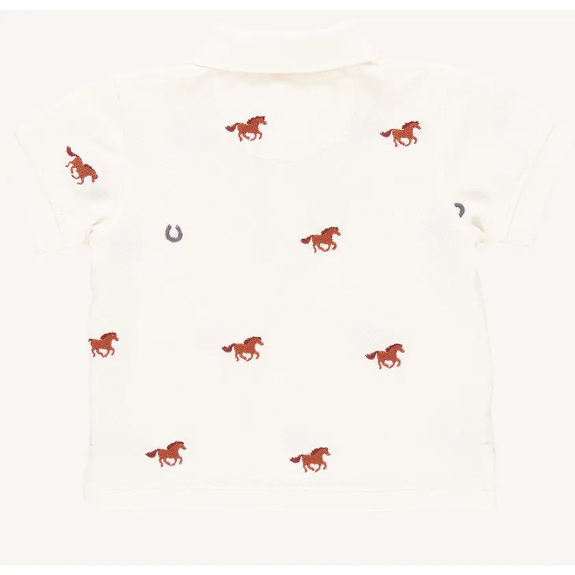 boys alec shirt lucky horses embroidery