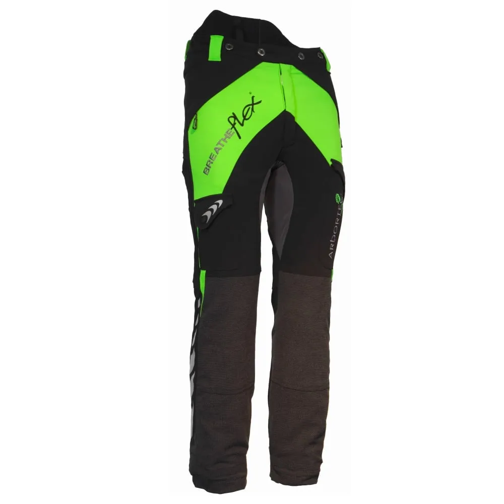 Breatheflex Chainsaw Trousers Black/Lime Type A