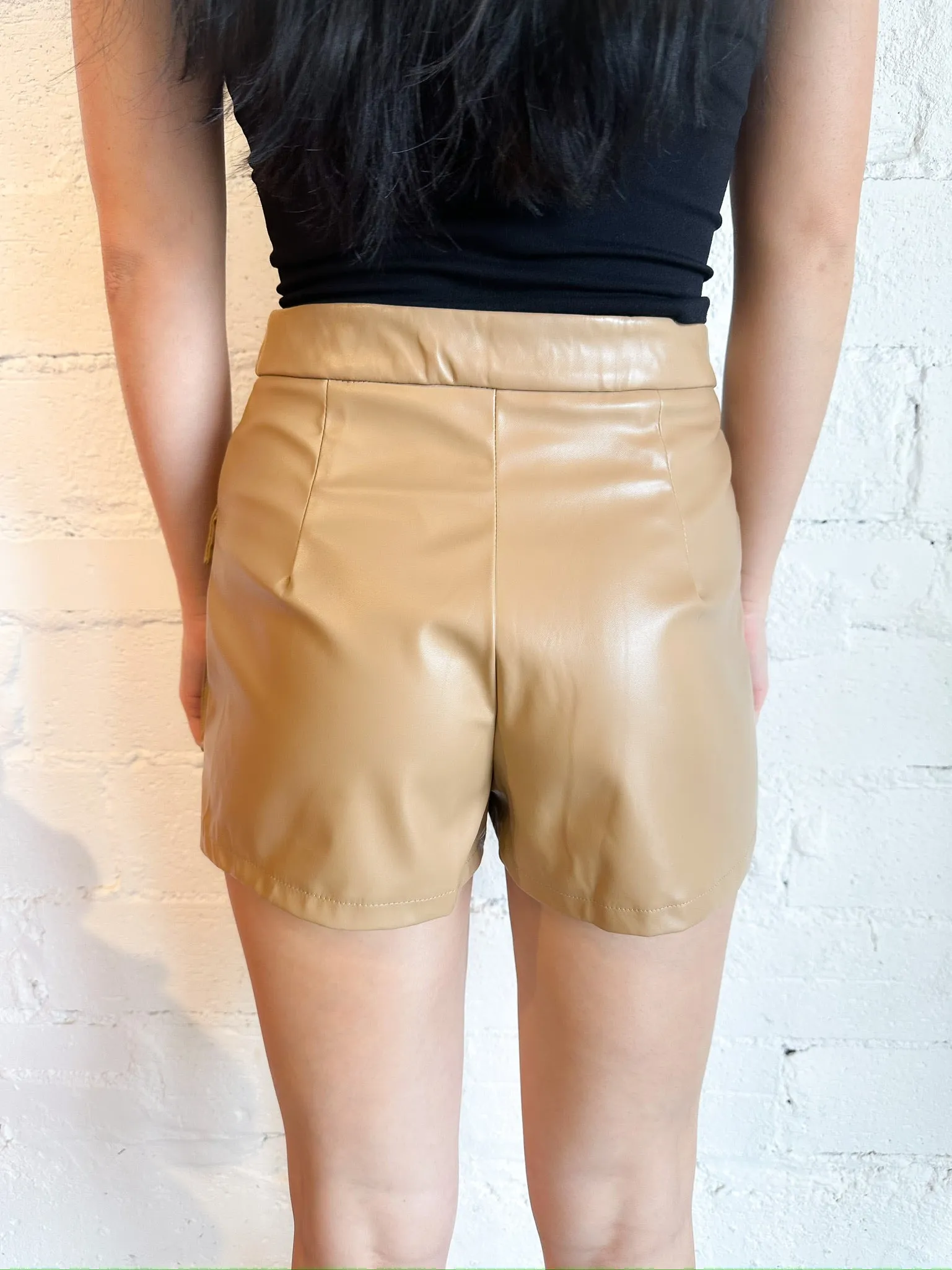 Cargo Leather Mini Skort