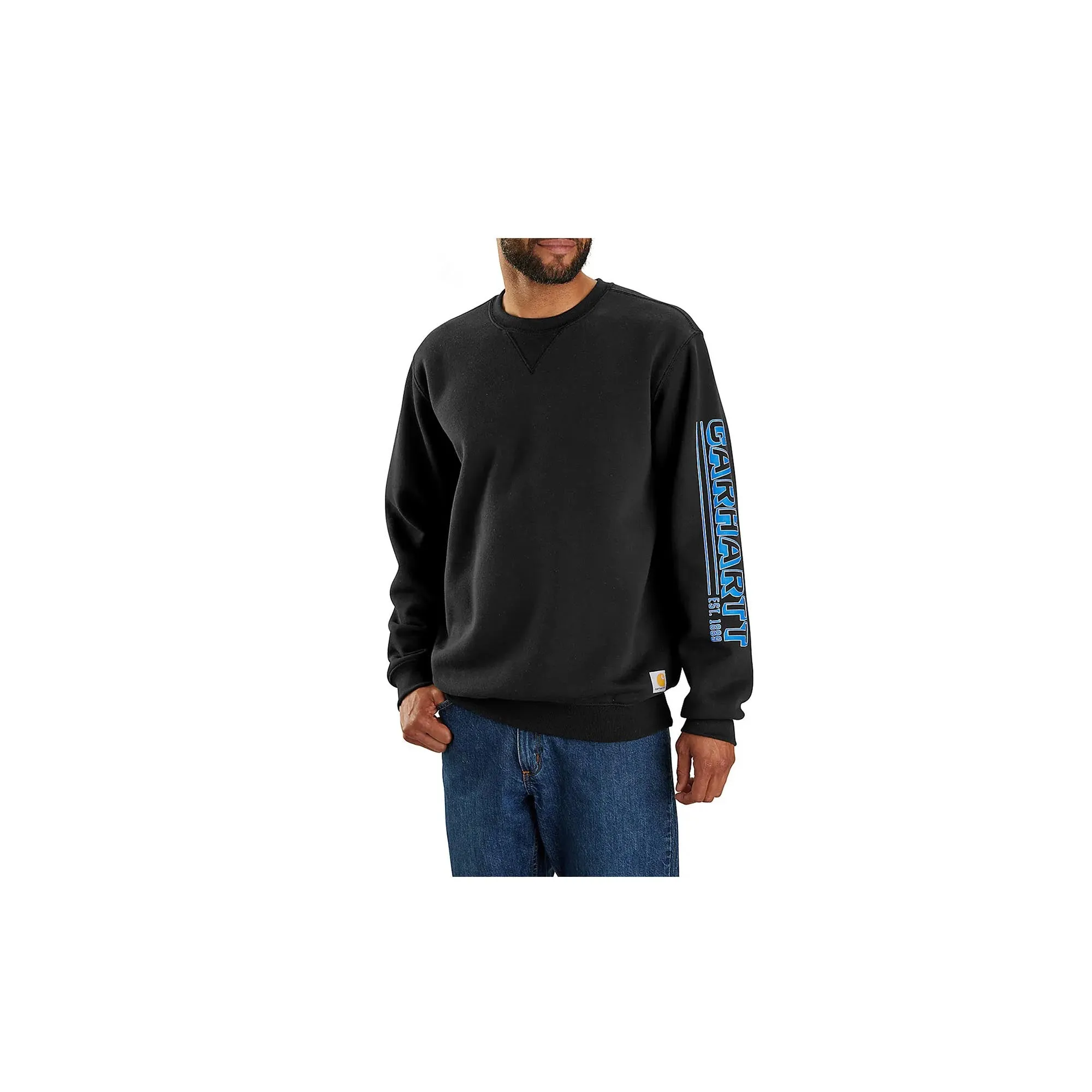 Carhartt Loose Fit Midweight Crewneck Logo Graphic Sweatshirt Black