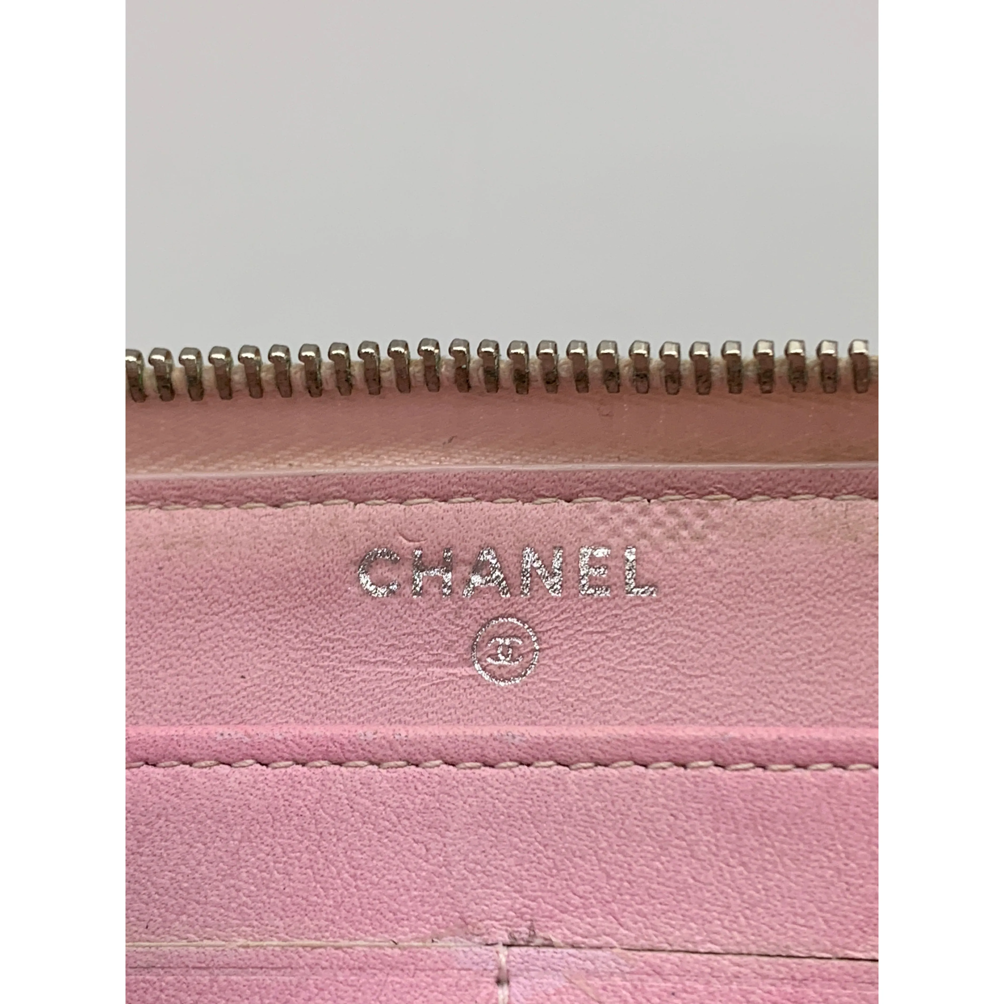 #CHANEL/Long Wallet/PNK/Cotton