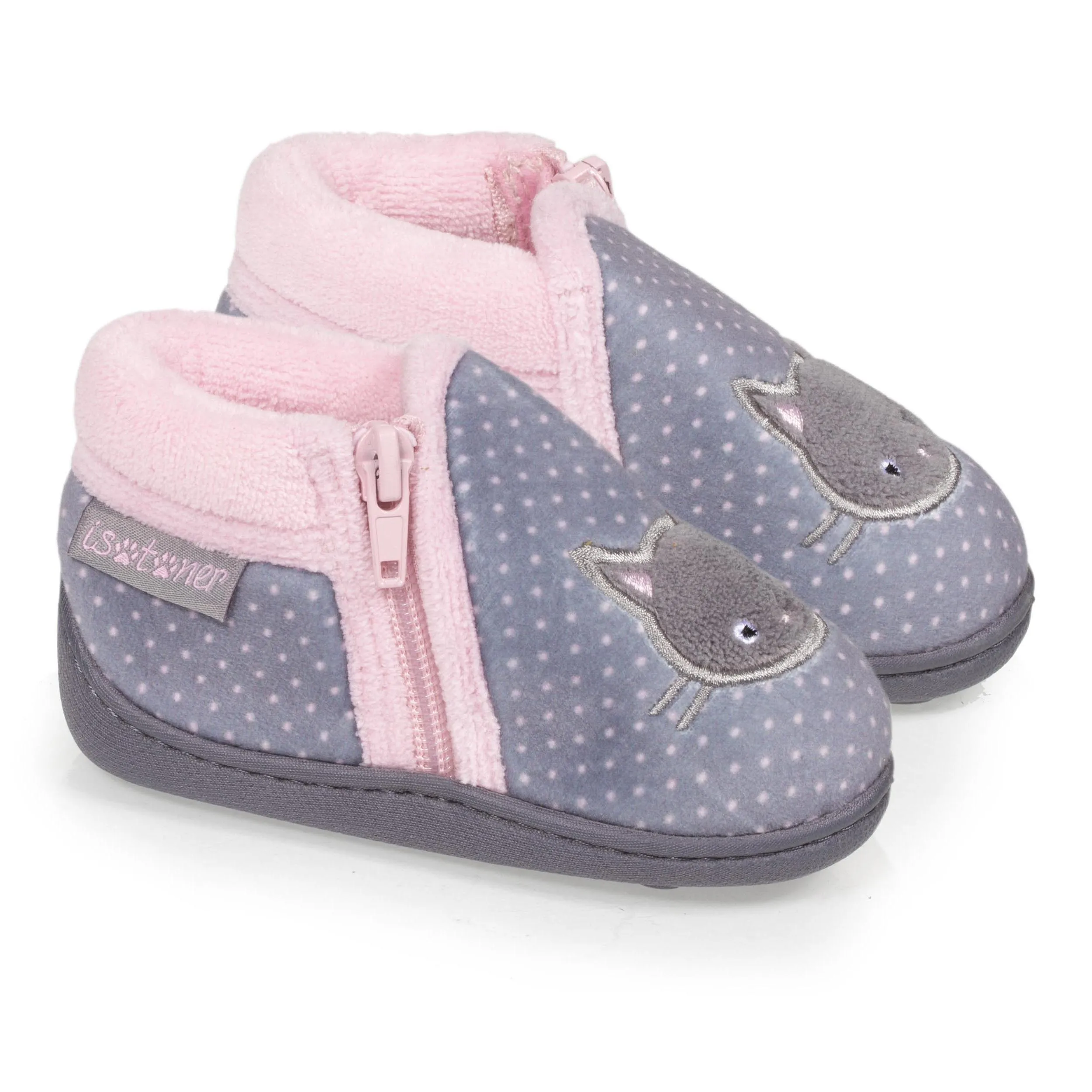 Chaussons bottillons zip Bébé Chat