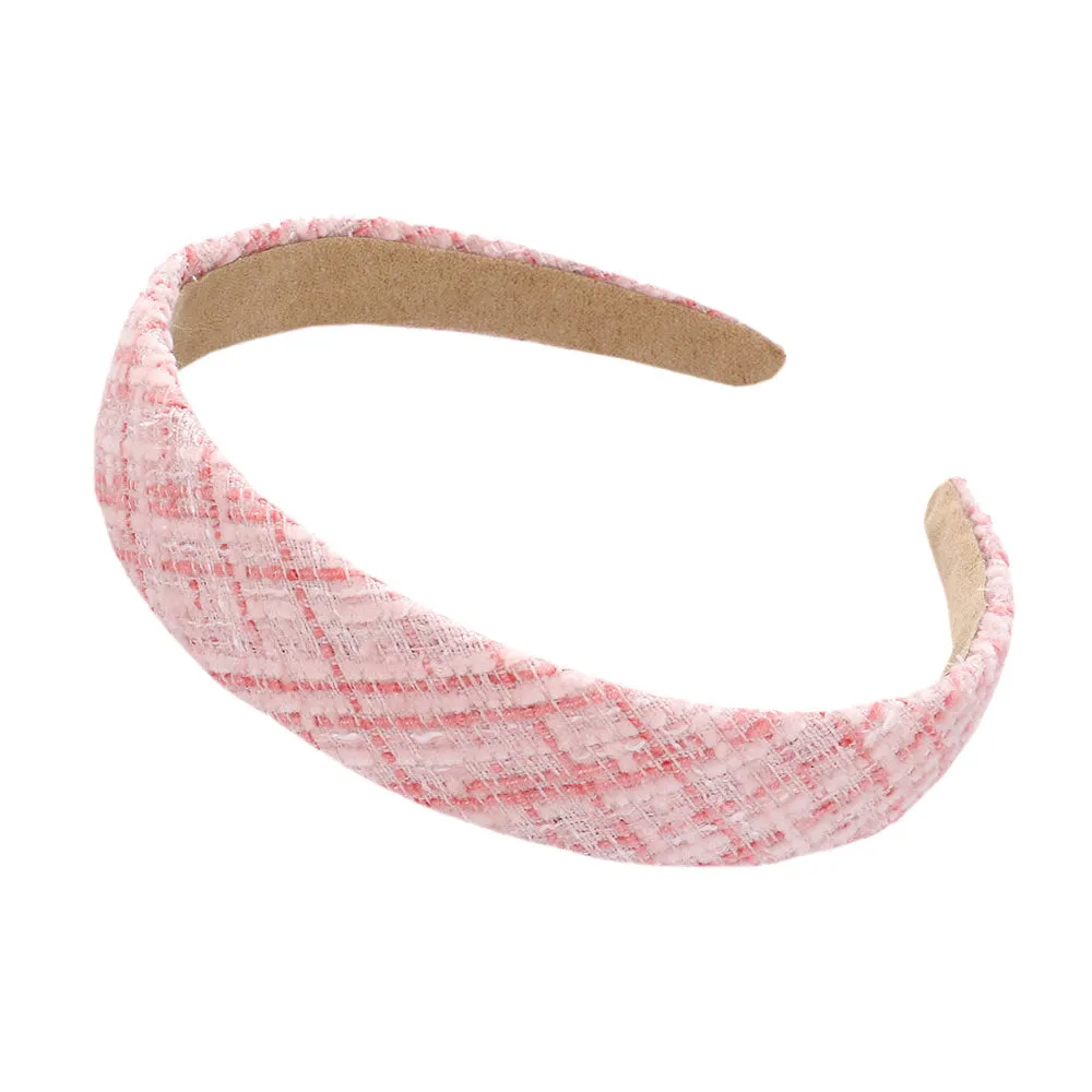 Check Patterned Tweed Headband