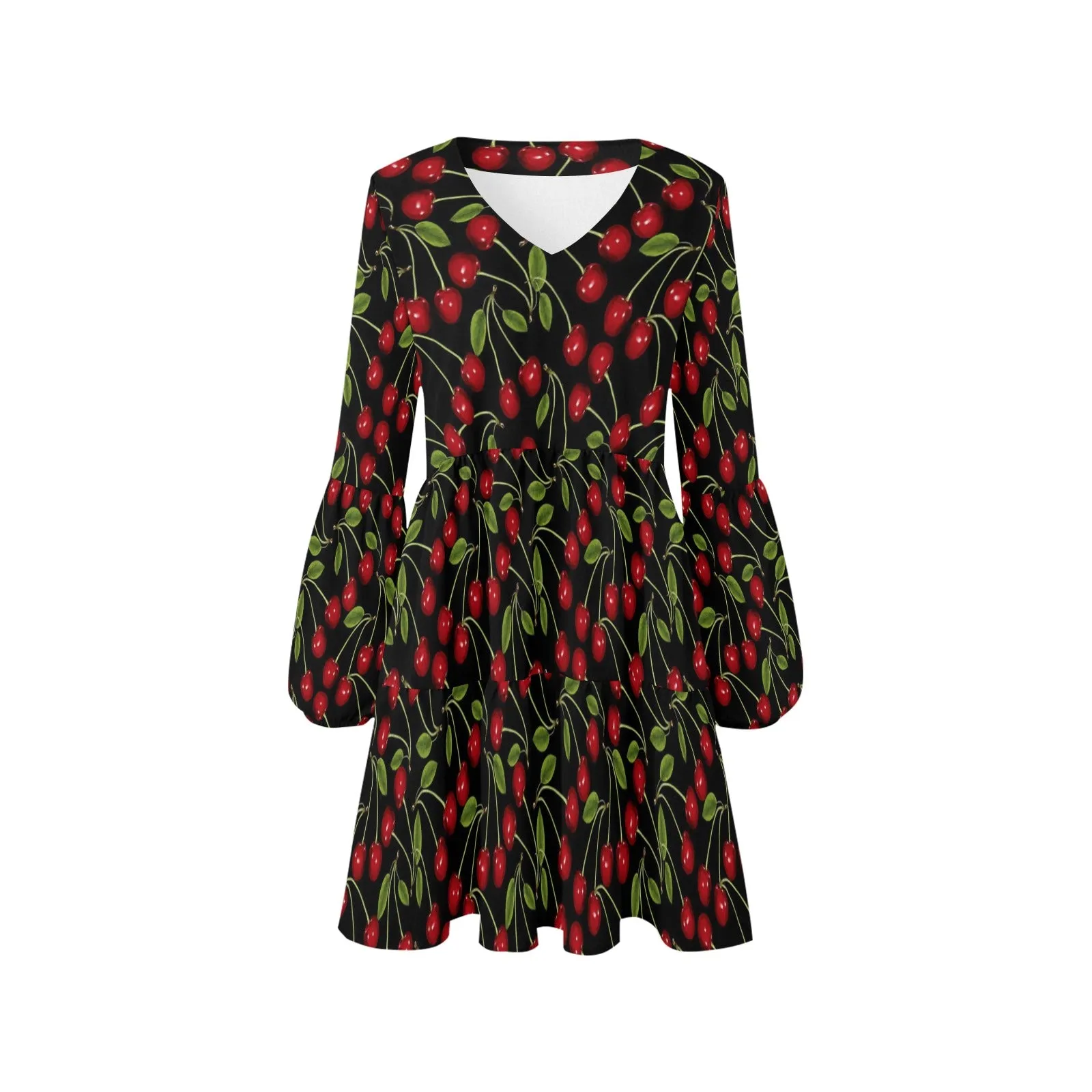 CHERRY BOMBERS 5 V-Neck Loose Fit Dress (Model D62)