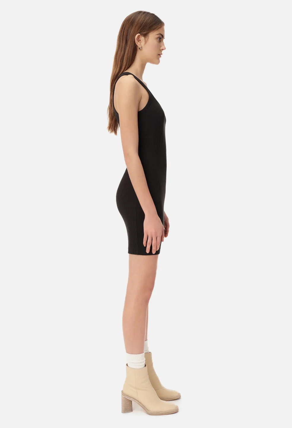 Cotton Rib Dress / Black