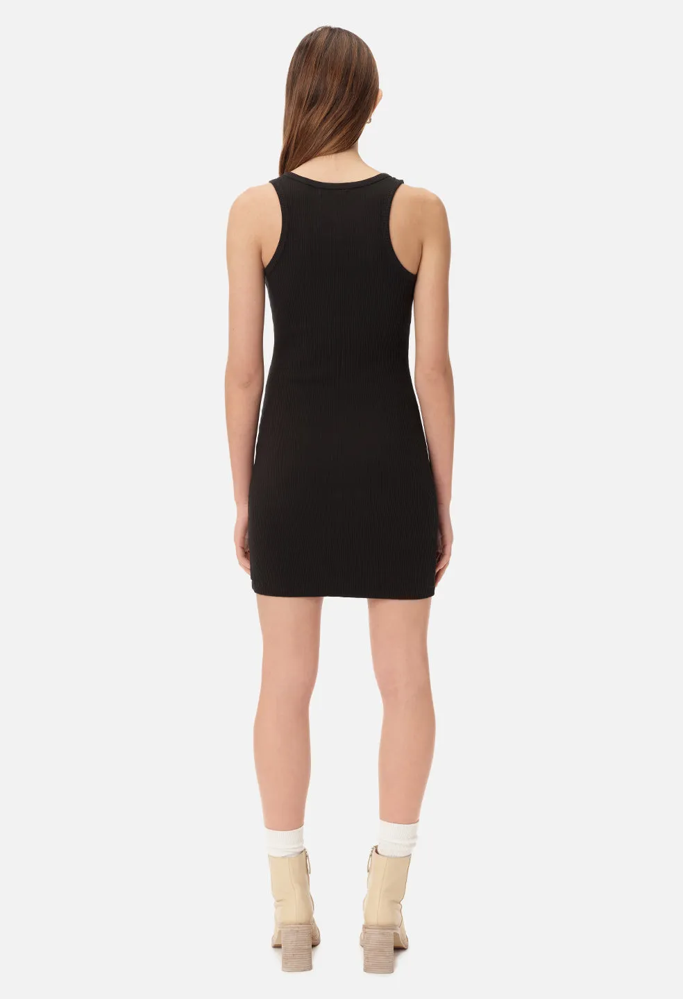 Cotton Rib Dress / Black