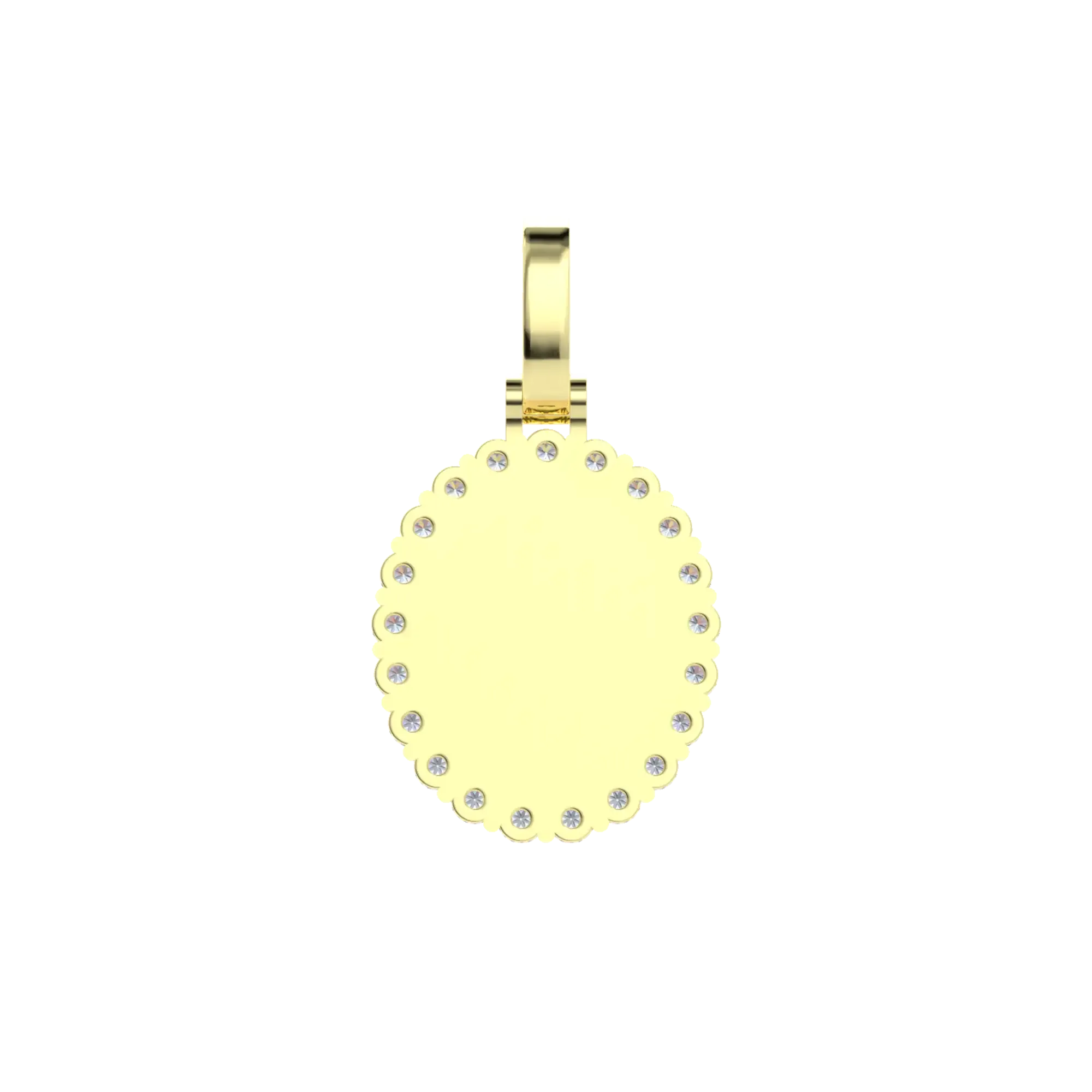 Custom Iced Oval Photo Pendant