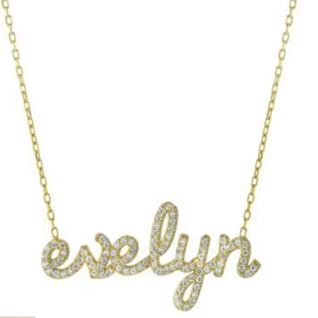 CZ Script Name Necklace