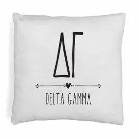 DG Greek Boho Sorority Throw Pillow Cover for Dorm or Apartment