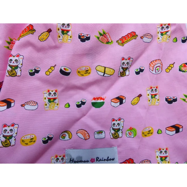 Dog's Shirts | Maneki Neko Print | Pink, White