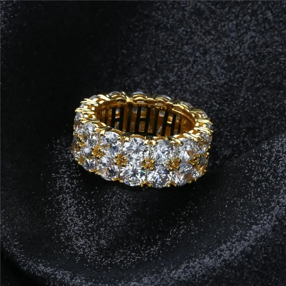 Double Row Eternity Ring in Yellow Gold