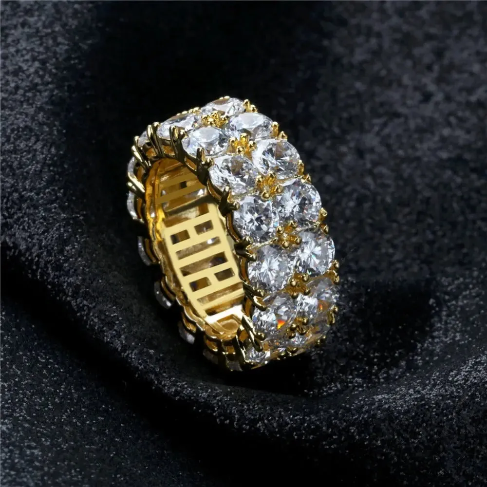 Double Row Eternity Ring in Yellow Gold