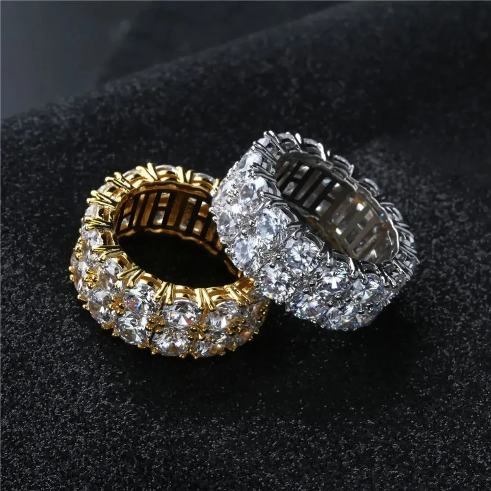 Double Row Eternity Ring in Yellow Gold